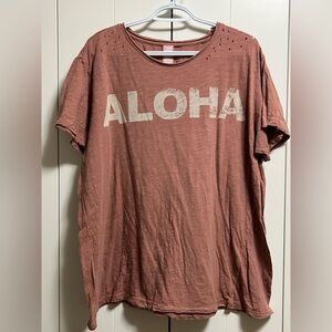 Magnolia pearl Aloha tshirt in dusty rose one size